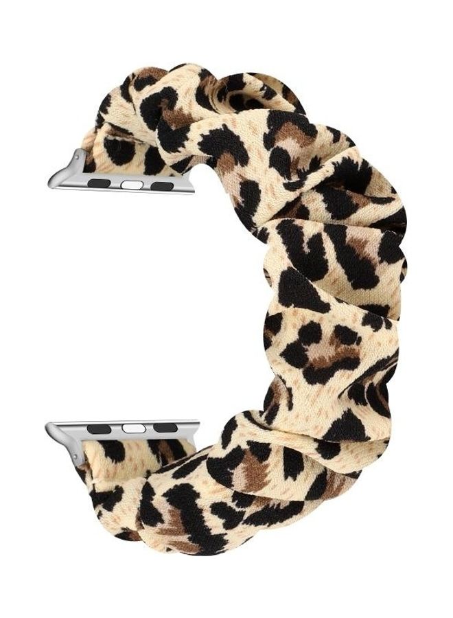 HuHa Hair Ring Watchband For Apple Watch Series 7 45mm / 6 & Se & 5 & 4 44mm / 3 & 2 & 1 42mm Leopard Print - Image 2