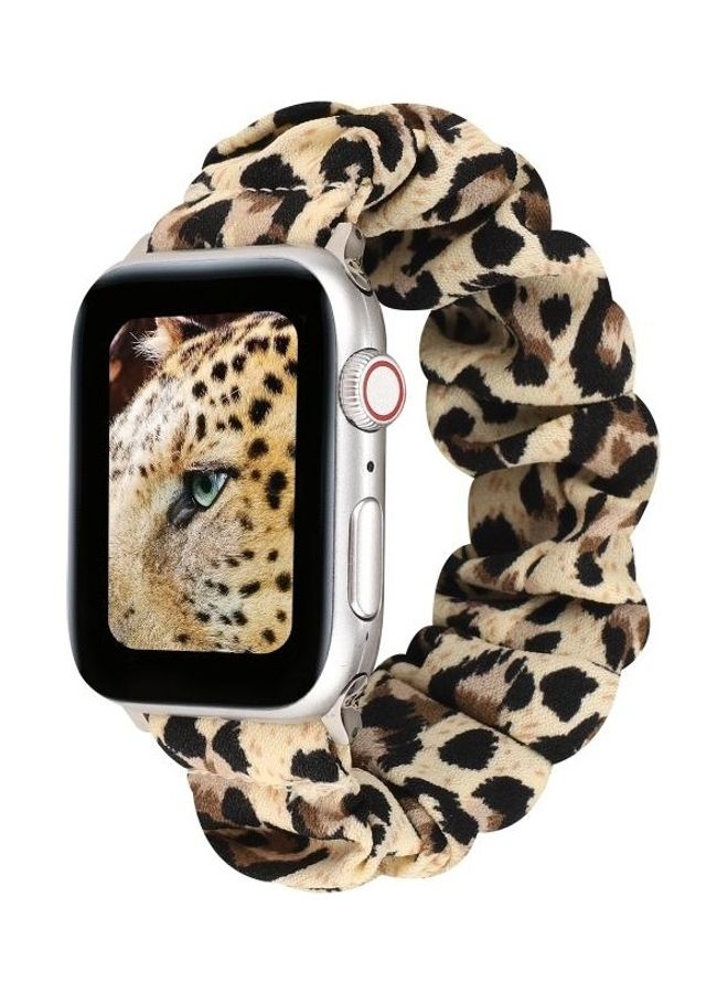 HuHa Hair Ring Watchband For Apple Watch Series 7 45mm / 6 & Se & 5 & 4 44mm / 3 & 2 & 1 42mm Leopard Print - Image 4