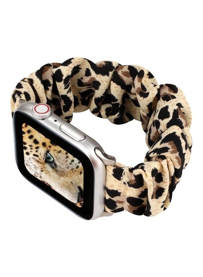 HuHa Hair Ring Watchband For Apple Watch Series 7 45mm / 6 & Se & 5 & 4 44mm / 3 & 2 & 1 42mm Leopard Print - Image 5