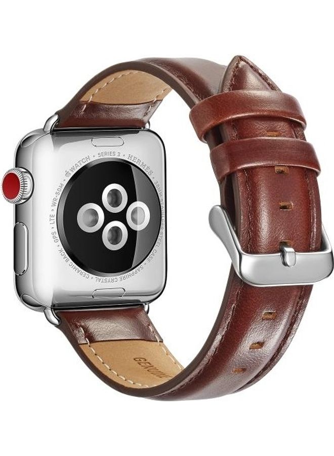 HuHa Replacement Watchband For Apple Watch Series 7 41mm/6 & SE & 5 & 4 40mm/3 & 2 & 1 38mm Dark Brown - Image 1