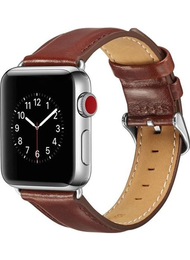 HuHa Replacement Watchband For Apple Watch Series 7 41mm/6 & SE & 5 & 4 40mm/3 & 2 & 1 38mm Dark Brown - Image 3