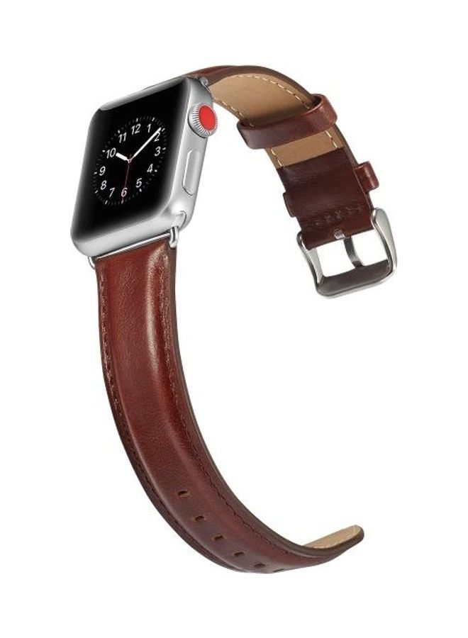HuHa Replacement Watchband For Apple Watch Series 7 41mm/6 & SE & 5 & 4 40mm/3 & 2 & 1 38mm Dark Brown - Image 5