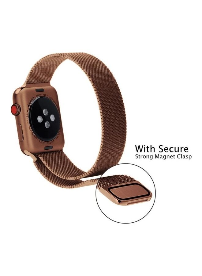 هوها سوار بديل بتصميم تراثي لساعة أبل سيريس 1/ 2/ 3/ 4/ 5/ 6/ 7/ SE مقاس 38-40-41 مم ذهبي برونزي - Image 4