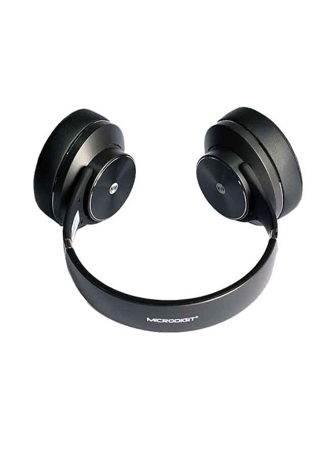 Microdigit 2-In-1 Twist Stereo Wireless  Headphones Black - Image 3