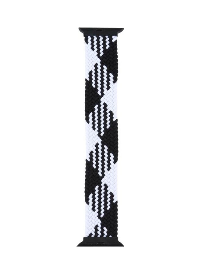HuHa Plastic Buckle Mixed Colour Nylon Braided Single Loop Replacement Watchbands For Apple Watch Series 7/6/5/4/3/2/1/SE 41/40/38mm Checkered Black/White  - Image 1