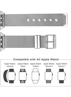HuHa Milanese Watchband For Apple Watch Series 7 45mm/6 & SE & 5 & 4 44mm/3 & 2 & 1 42mm Silver  - Image 4