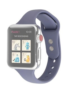 Double Buckle Replacement Wrist Strap For Apple Watch Series 7 41mm/6 & Se & 5 & 4 40mm/3 & 2 & 1 38mm Lavender Grey