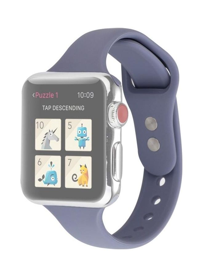 HuHa - Double Buckle Replacement Wrist Strap For Apple Watch Series 7 41mm/6 & Se & 5 & 4 40mm/3 & 2 & 1 38mm Lavender Grey - Image 1