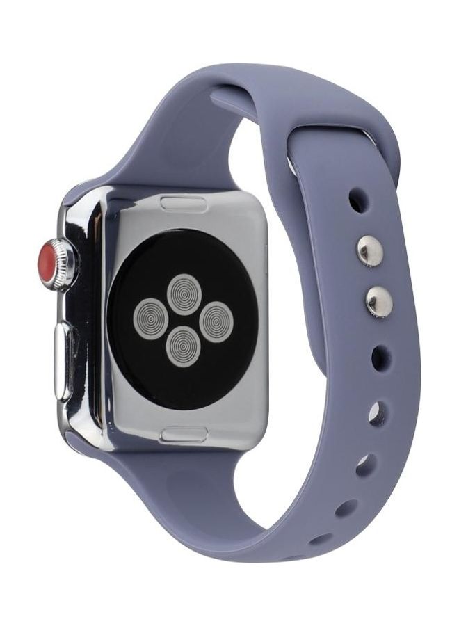 HuHa - Double Buckle Replacement Wrist Strap For Apple Watch Series 7 41mm/6 & Se & 5 & 4 40mm/3 & 2 & 1 38mm Lavender Grey - Image 1