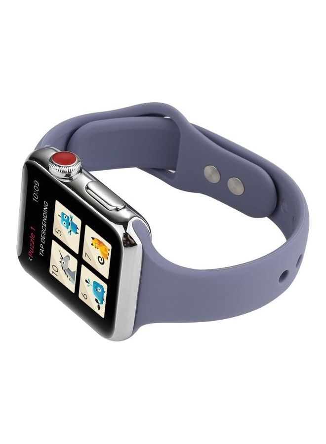 HuHa - Double Buckle Replacement Wrist Strap For Apple Watch Series 7 41mm/6 & Se & 5 & 4 40mm/3 & 2 & 1 38mm Lavender Grey - Image 1