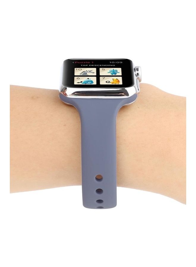 HuHa - Double Buckle Replacement Wrist Strap For Apple Watch Series 7 41mm/6 & Se & 5 & 4 40mm/3 & 2 & 1 38mm Lavender Grey - Image 1