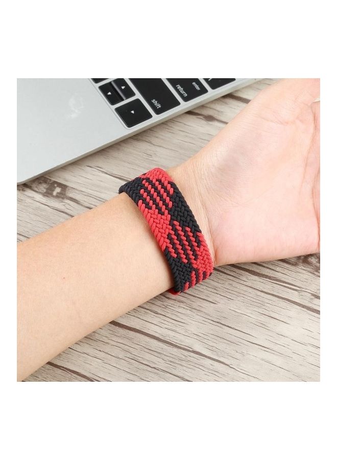HuHa Plastic Buckle Mixed Colour Nylon Braided Single Loop Replacement Watchbands For Apple Watch Series 7/6/5/4/3/2/1/SE 45/44/42mm Checkered Red/Black - Image 4