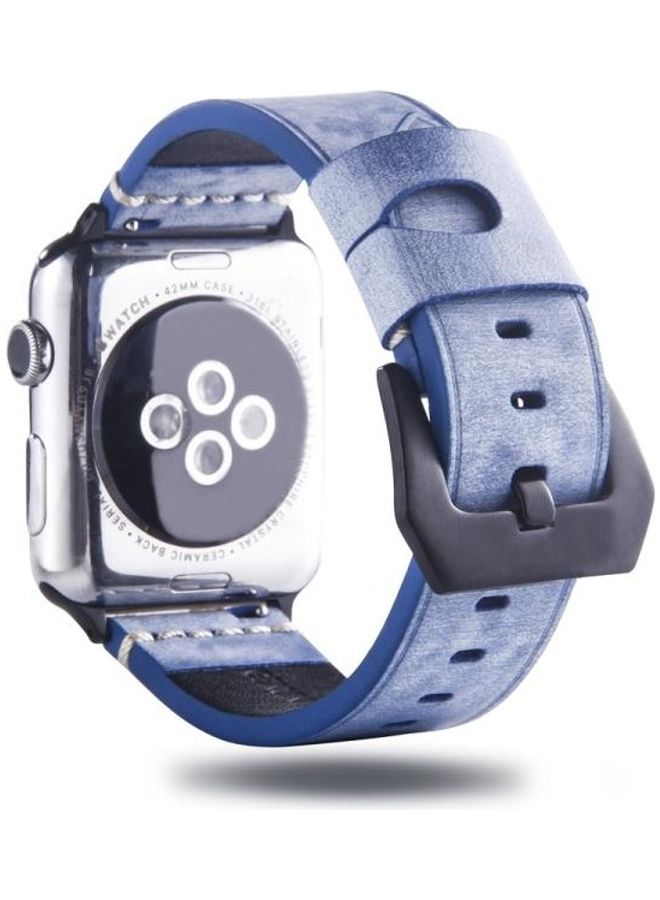 HuHa - Ethnic Replacement Watchband For Apple Watch Series 1/2/3/4/5/6/7/SE 38/40/41mm Blue - Image 1