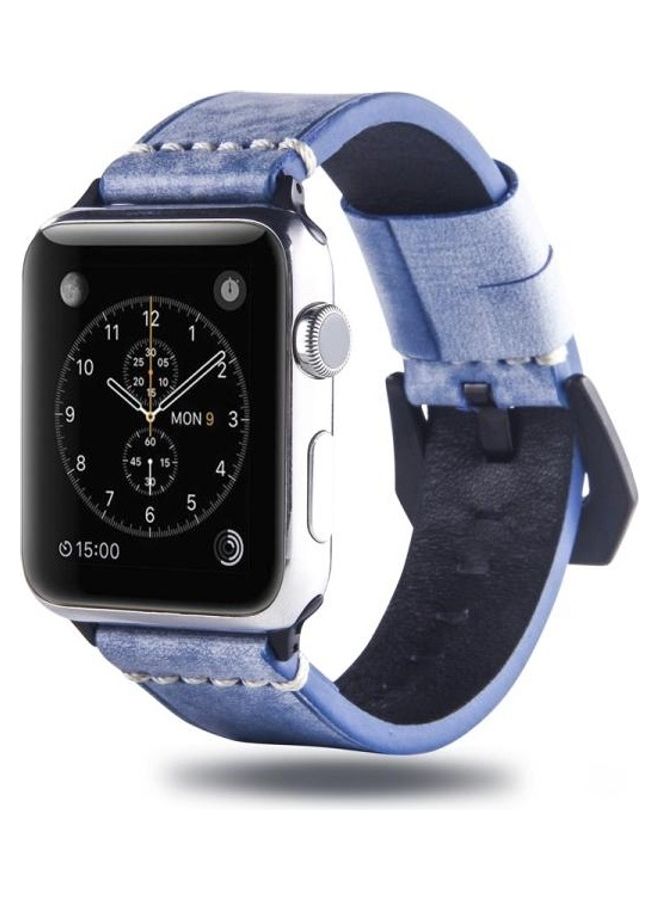HuHa - Ethnic Replacement Watchband For Apple Watch Series 1/2/3/4/5/6/7/SE 38/40/41mm Blue - Image 1