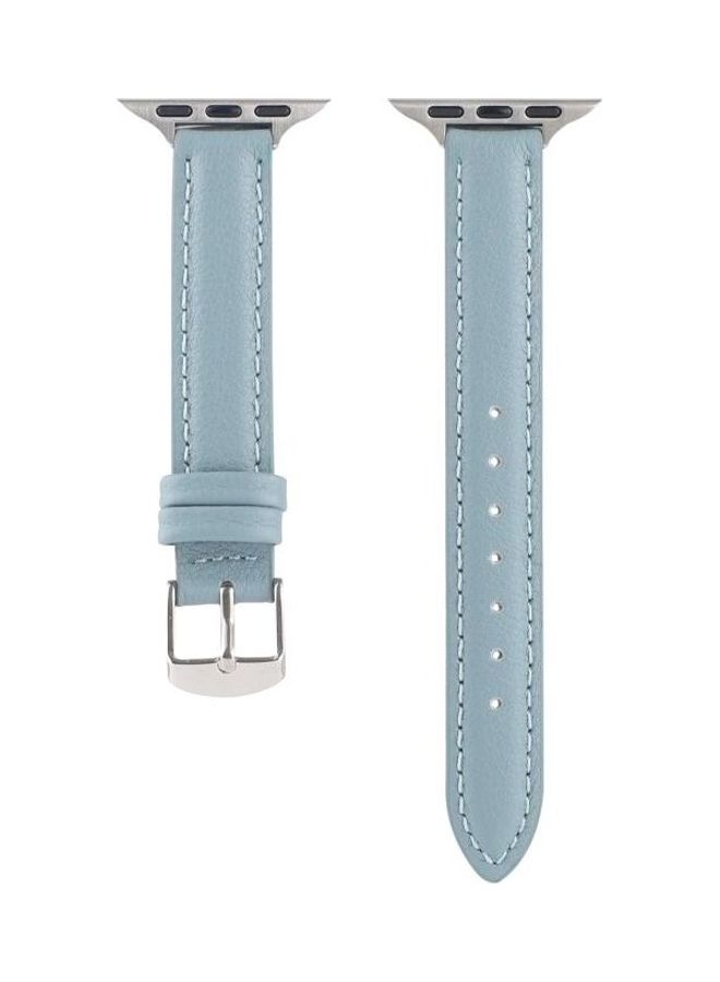 HuHa Slim Watchband For Apple Watch Series 7 45mm/6 & SE & 5 & 4 44mm/3 & 2 & 1 42mm Light Blue - Image 2
