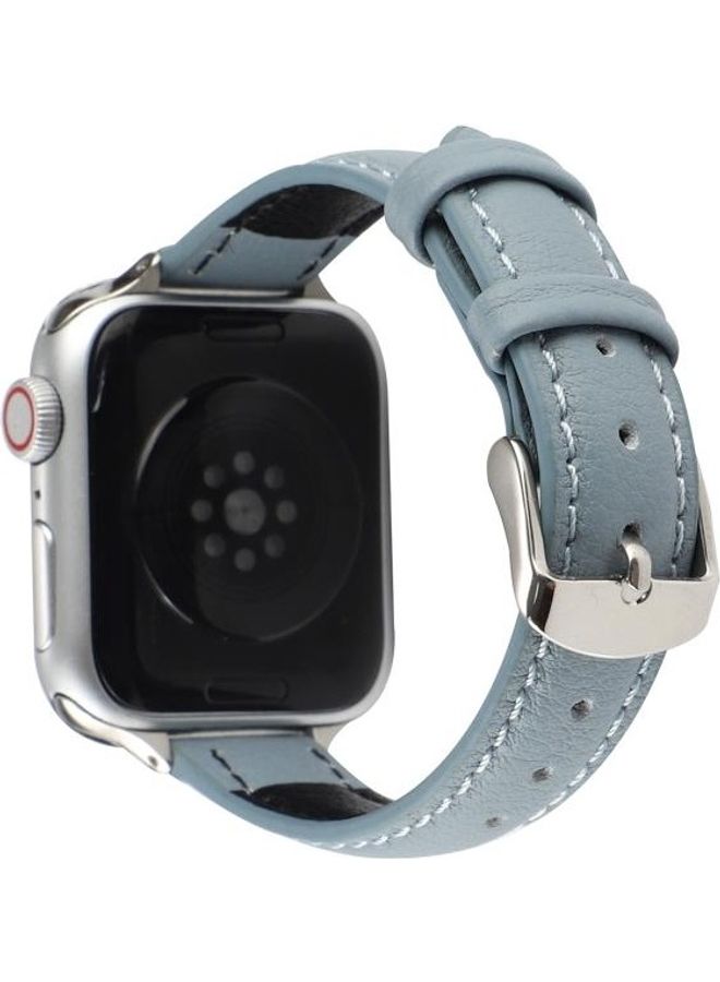 HuHa Slim Watchband For Apple Watch Series 7 45mm/6 & SE & 5 & 4 44mm/3 & 2 & 1 42mm Light Blue - Image 4