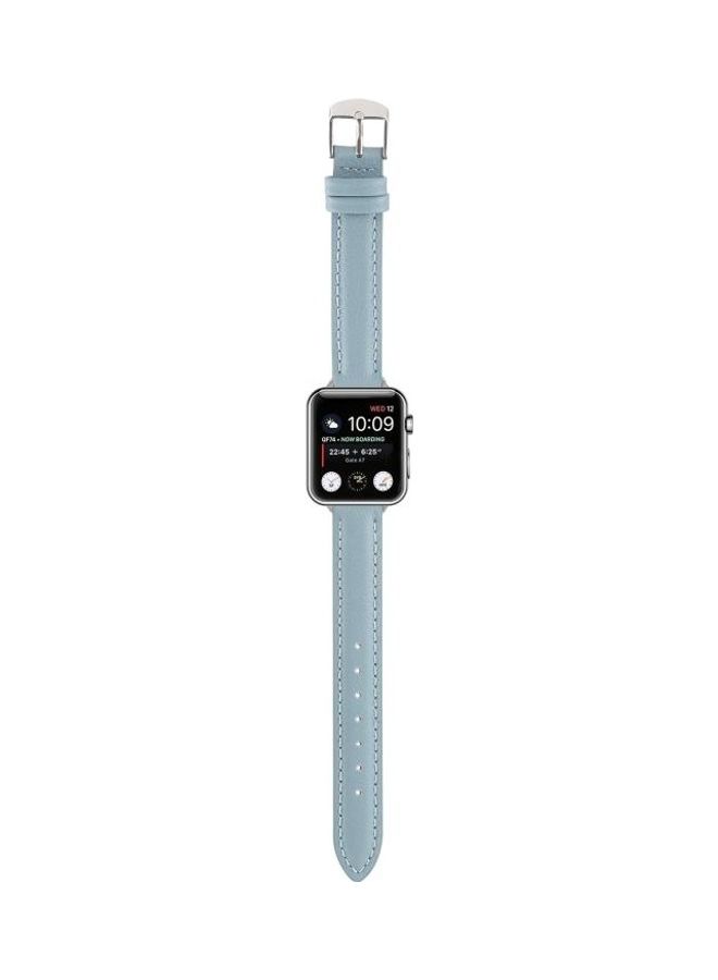 HuHa Slim Watchband For Apple Watch Series 7 45mm/6 & SE & 5 & 4 44mm/3 & 2 & 1 42mm Light Blue - Image 5