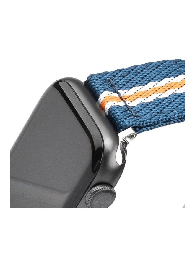 HuHa Nylon Braid Replacement Strap Watchband For Apple Watch Series 7/6/5/4/3/2/1/SE 41/40/38 Green/Beige - Image 3