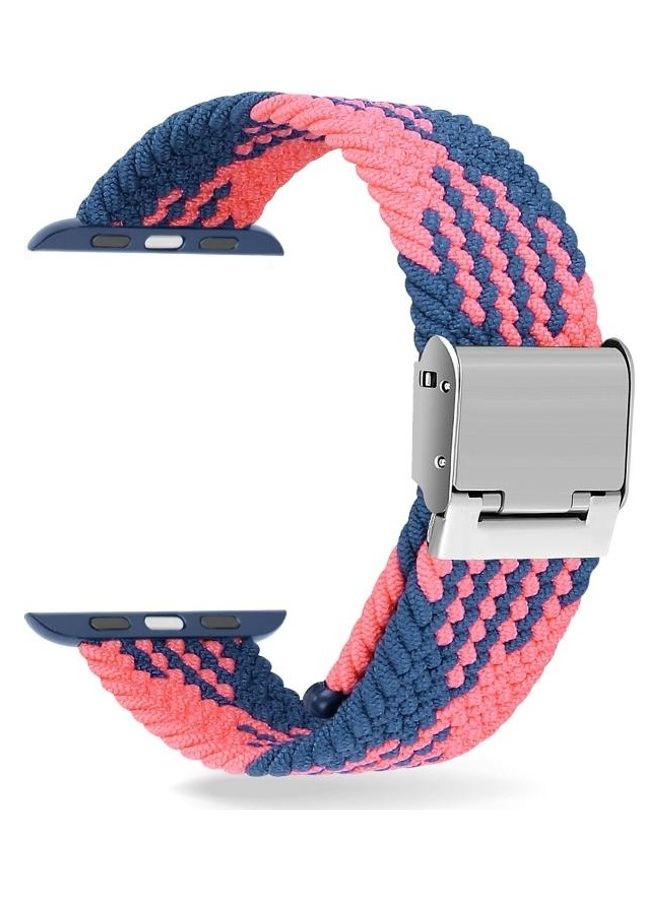 HuHa Ethnic Replacement Watchband For Apple Watch Series 1/2/3/4/5/6/7/SE 38-40-41mm Blue/Pink - Image 1
