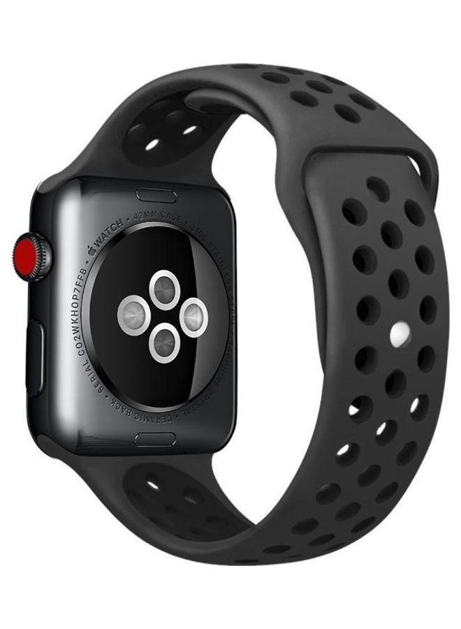 HuHa Sport Silicone Watchband Standard Edition For Apple Watch Series 7/6/SE/5/4/3/2/1 41/40/38mm Black - Image 1