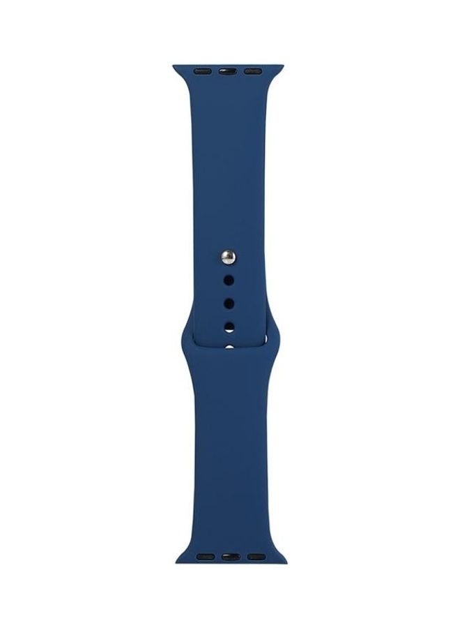 HuHa Silicone Replacement Strap Band For Apple Watch Series 7/6/SE/5/4/3/2/1 38/40/41mm Blue - Image 1