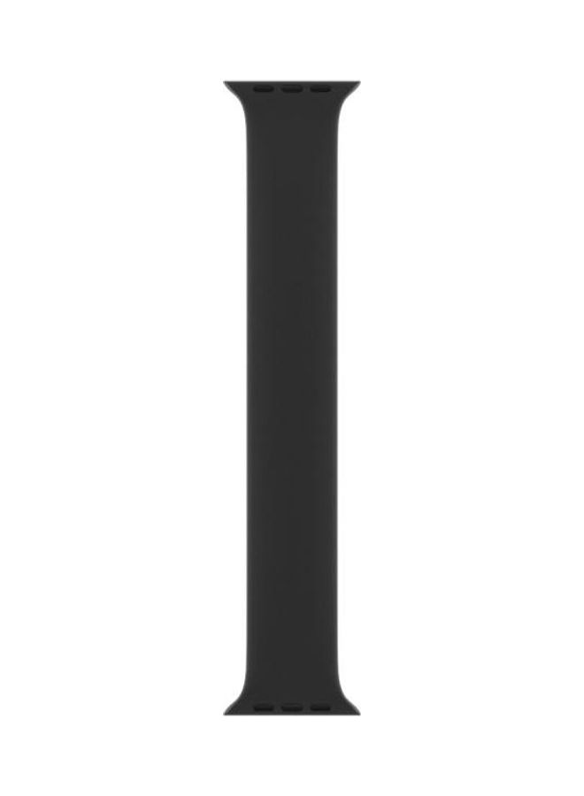 HuHa - Solid Colour Elastic Silicone Replacement Wrist Strap Watchband For Apple Watch Series 7/6/SE/5/4/3/2/1 41/40/38mm, Size:L 156mm Black - Image 1