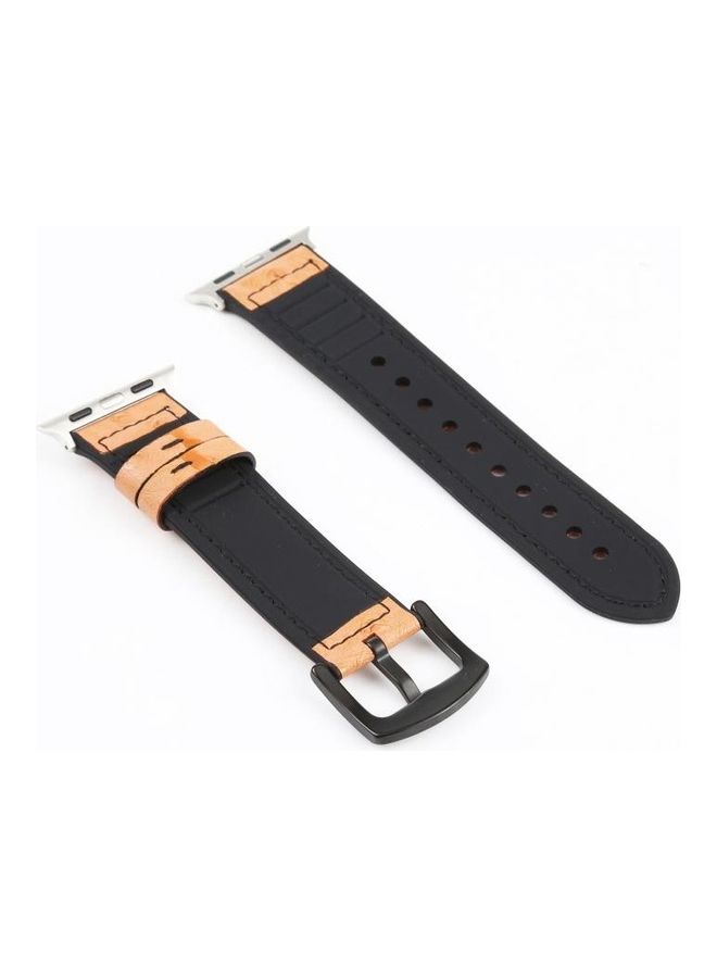 HuHa Ostrich Texture Leather Replacement Watchbands For Apple Watch Series 7/6/SE/5/4/3/2/1 41/40/38mm Black - Image 4