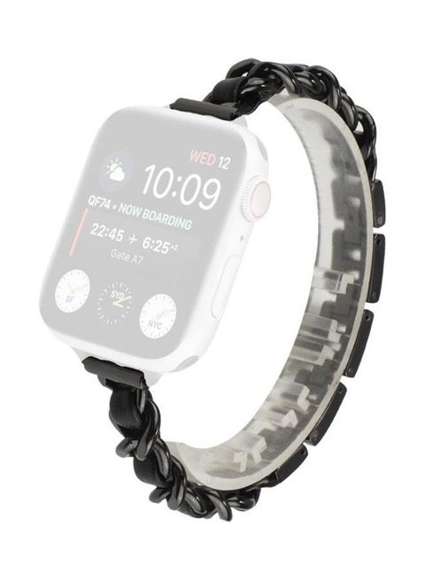 Ethnic Replacement Watchband For Apple Watch Series 1/2/3/4/5/6/7/SE 42/44/45mm Black