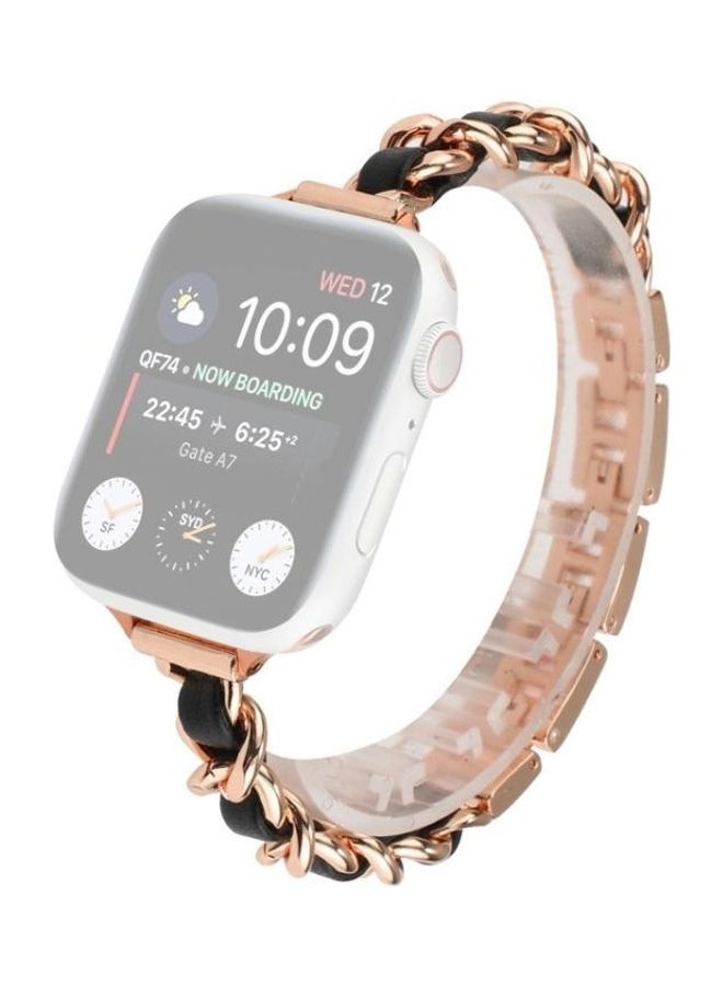 HuHa Watchband For Apple Watch Series 7 6 & SE & 5 & 4 3 & 2 & 1 Rose Gold/Black - Image 1