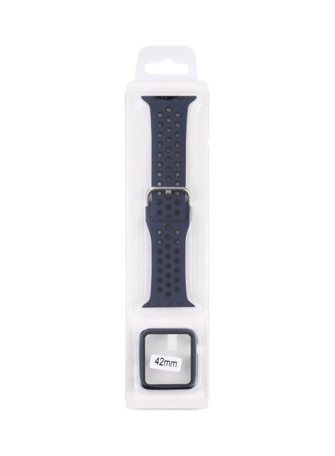 HuHa Ethnic Replacement Watchband with Protective Case For Apple Watch 1/2/3 42mm Blue - Image 5