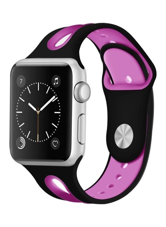 HuHa Ethnic Replacement Watchband For Apple Watch Series 1/2/3/4/5/6/7/SE 42/44/45mm Black/Purple - Image 3