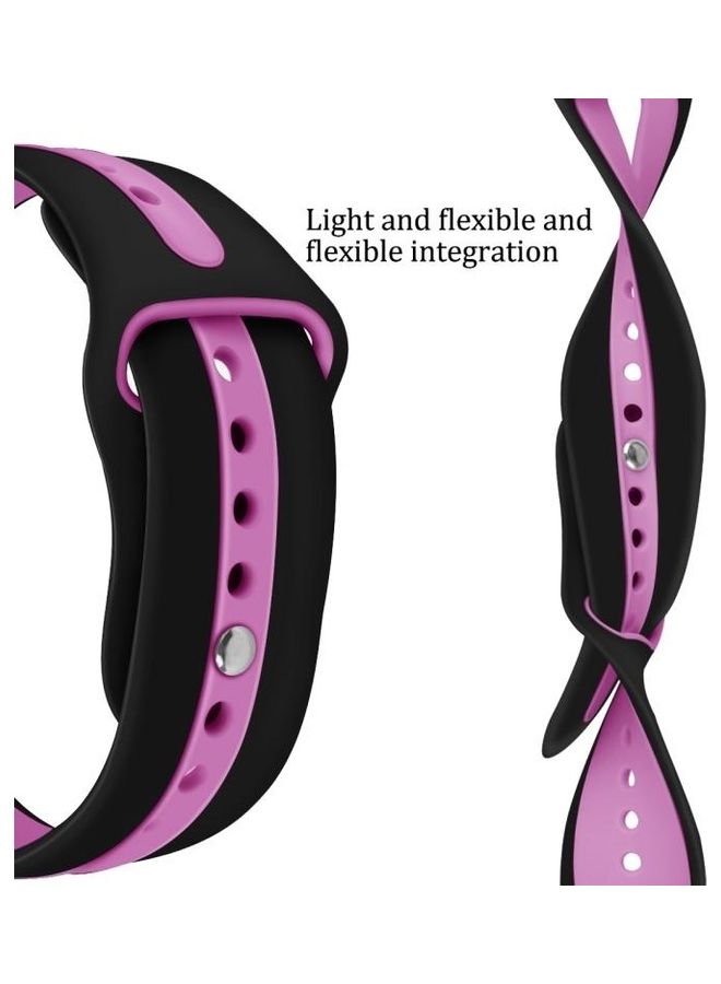 HuHa Ethnic Replacement Watchband For Apple Watch Series 1/2/3/4/5/6/7/SE 42/44/45mm Black/Purple - Image 4