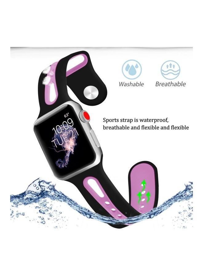 HuHa Ethnic Replacement Watchband For Apple Watch Series 1/2/3/4/5/6/7/SE 42/44/45mm Black/Purple - Image 5