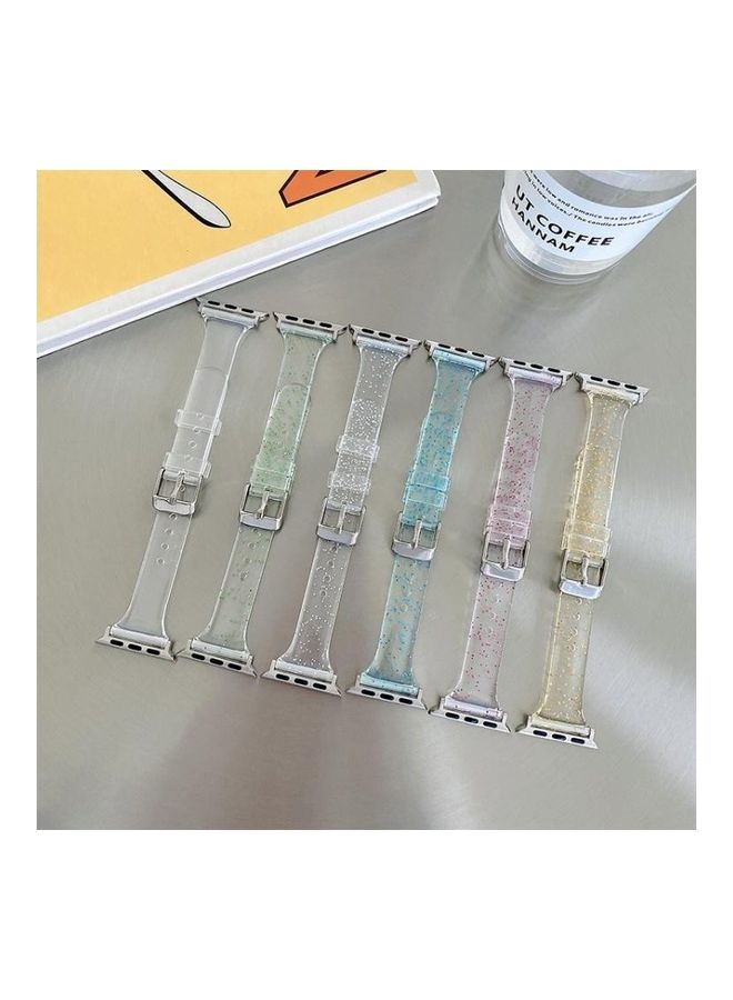 HuHa Replacement Watchbands For Apple Watch Series 7 41mm/6 & SE & 5 & 4 40mm/3 & 2 & 1 38mm Gold Yellow - Image 2