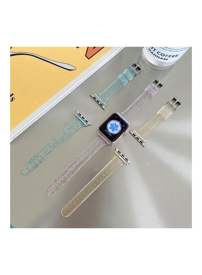 HuHa Replacement Watchbands For Apple Watch Series 7 41mm/6 & SE & 5 & 4 40mm/3 & 2 & 1 38mm Gold Yellow - Image 3