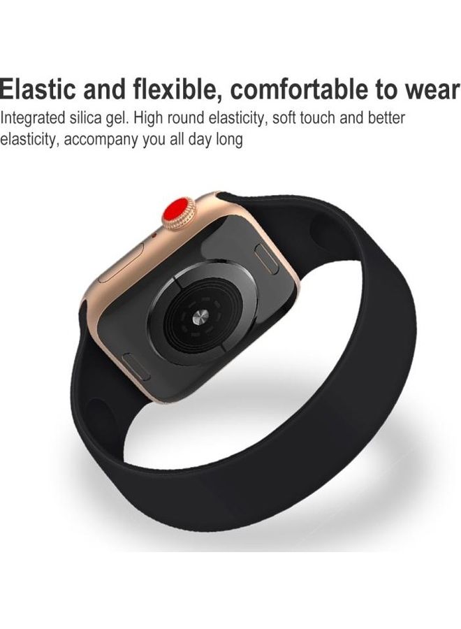 HuHa Solid Colour Elastic Silicone Replacement Strap For Apple Watch Series 7/6/5/4/3/2/1/SE 45/44/42mm Green - Image 5