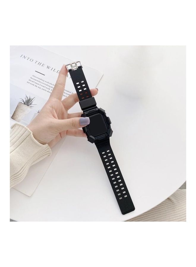 HuHa Ethnic Replacement Watchband For Apple Watch Series 1/2/3/4/5/6/7/SE 38/40/41mm Black  - Image 2