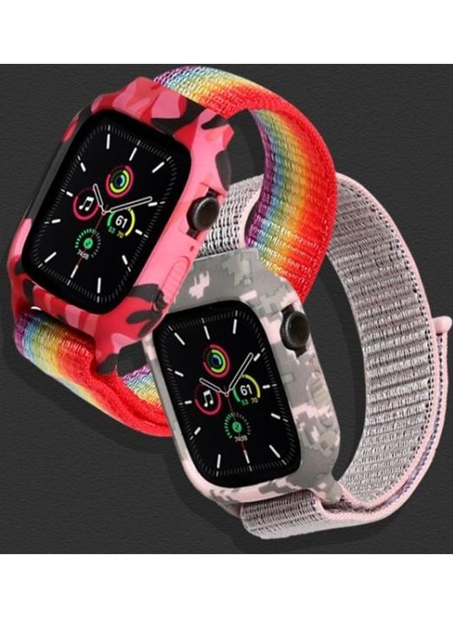 HuHa - Nylon Replacement Wrist Strap Watchbands For Apple Watch Series 7/6/5/4/3/2/1/SE 41/40/38 Dark Black - Image 1