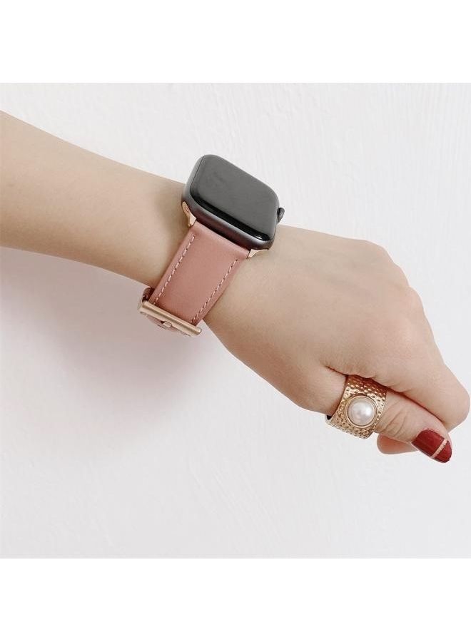HuHa - V Tail Style Stitching Leather Wrist Strap for Apple Watch Series 7/6/SE/5/4/3/2/1 38/40/41mm Dark Blue - Image 1