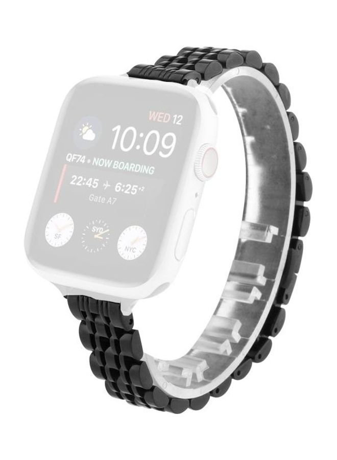 HuHa Ethnic Replacement Watchband For Apple Watch Series 1/2/3/4/5/6/7/SE 42/44/45mm Black - Image 1