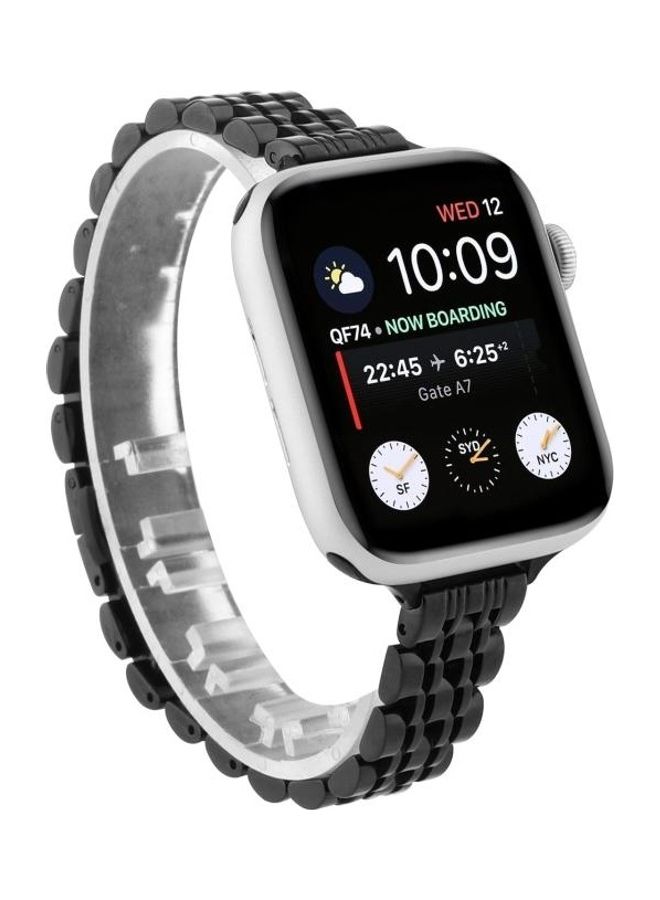 HuHa Ethnic Replacement Watchband For Apple Watch Series 1/2/3/4/5/6/7/SE 42/44/45mm Black - Image 2