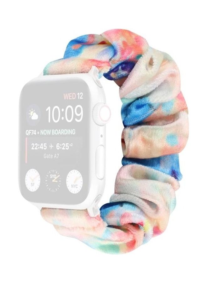 HuHa Flannel Hair Ring Replacement Strap Watchband For Apple Watch Series 7/6/SE/5/4/3/2/1 45/44/42mm Multicolour - Image 1