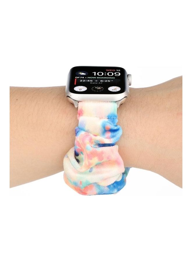 HuHa Flannel Hair Ring Replacement Strap Watchband For Apple Watch Series 7/6/SE/5/4/3/2/1 45/44/42mm Multicolour - Image 5