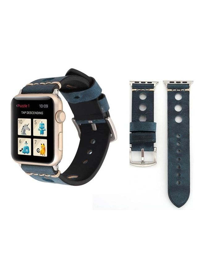 HuHa Ethnic Replacement Watchband For Apple Watch 1/2/3 38mm Blue - Image 1