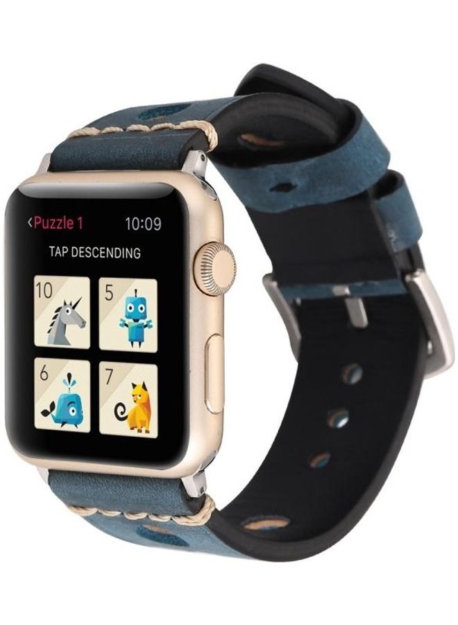 HuHa Ethnic Replacement Watchband For Apple Watch 1/2/3 38mm Blue - Image 4