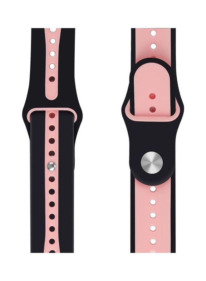 HuHa Two-tone Open Watchband For Apple Watch Series 7 41mm/6 & SE & 5 & 4 40mm/3 & 2 & 1 38mm Black/Pink - Image 2