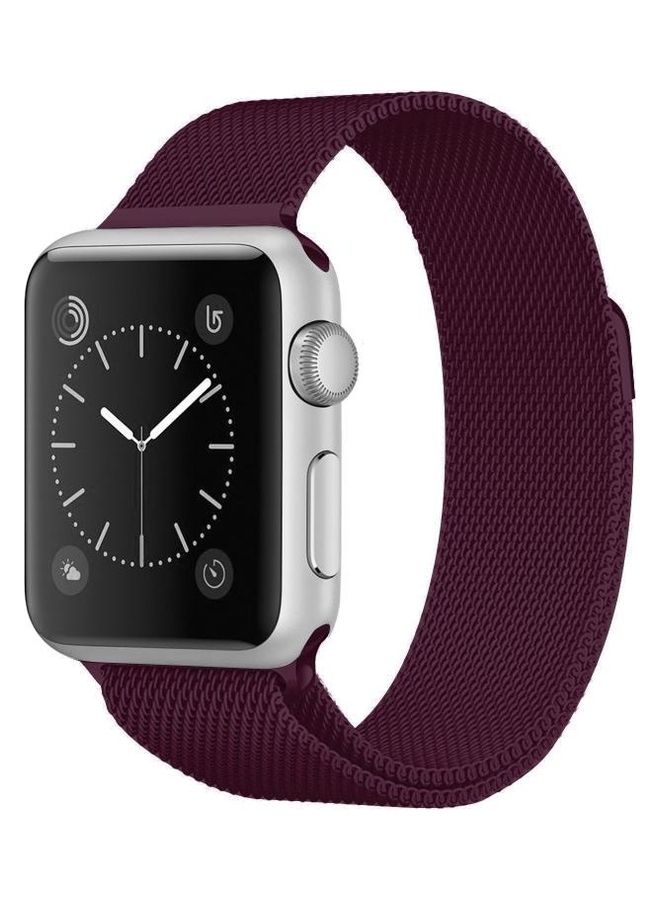 HuHa - Milanese Loop Magnetic Watchband For Apple Watch Series 7 41mm / 6 & Se & 5 & 4 40mm / 3 & 2 & 1 38mm Wine Red - Image 1