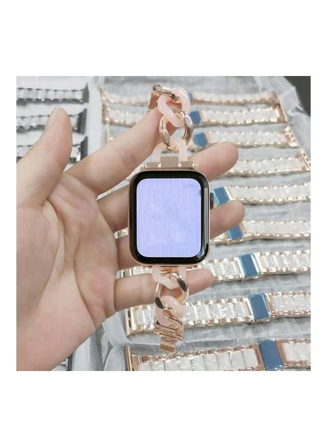 HuHa Replacement Strap Watchband For Apple Watch Series 7 45mm/6 & SE & 5 & 4 44mm/3 & 2 & 1 42mm Black/Pink - Image 2