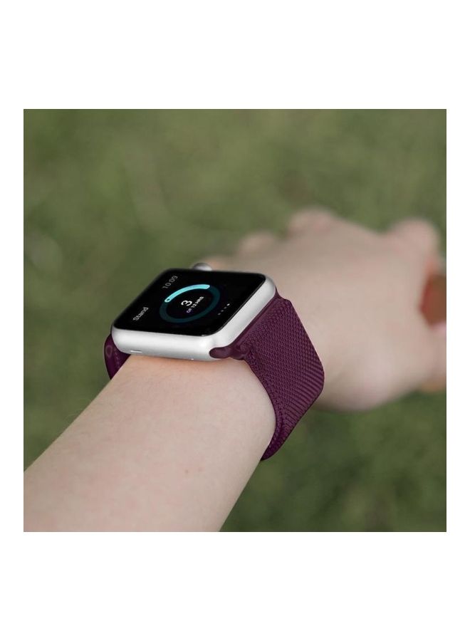 HuHa - Milanese Loop Magnetic Watchband For Apple Watch Series 7 41mm / 6 & Se & 5 & 4 40mm / 3 & 2 & 1 38mm Wine Red - Image 1