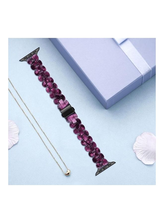 HuHa Replacement Watchband For Apple Watch Series 7 45mm/6 & SE & 5 & 4 44mm/3 & 2 & 1 42mm Purple Light - Image 2